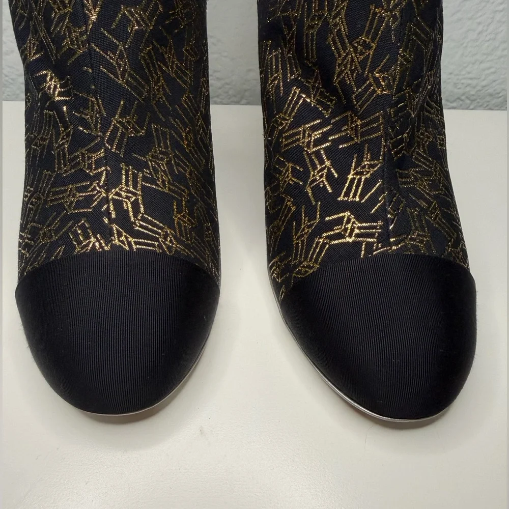 Chanel Black and Gold Ankle Boots - Picture 4 of 11